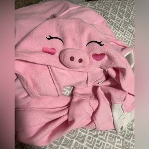 Beauty Shine Pink Piggy Onesie w/ buttons and pockets! Size-m